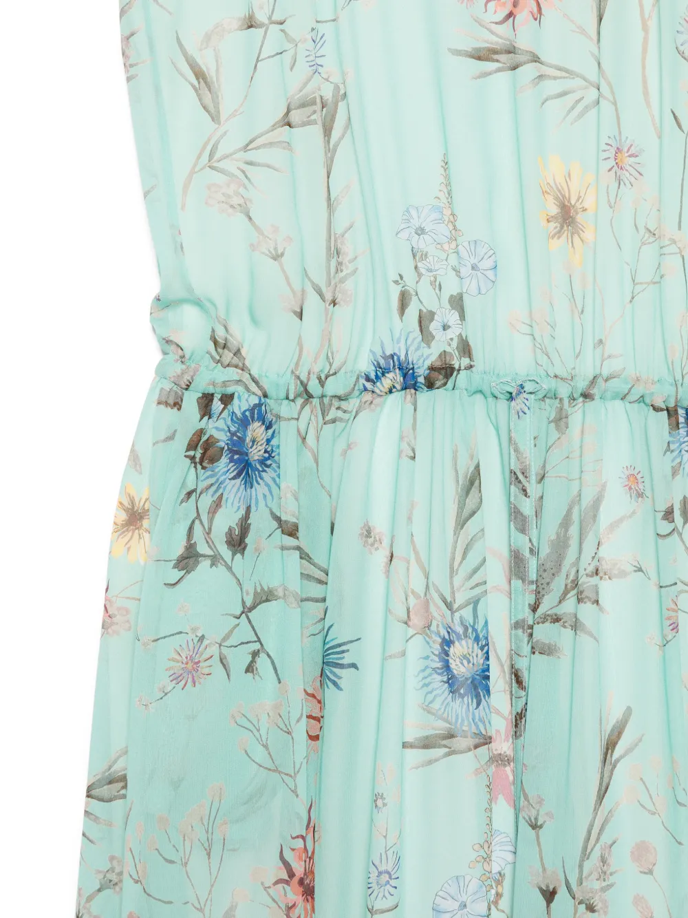 Eleventy Jurk met botanisch patroon Blauw