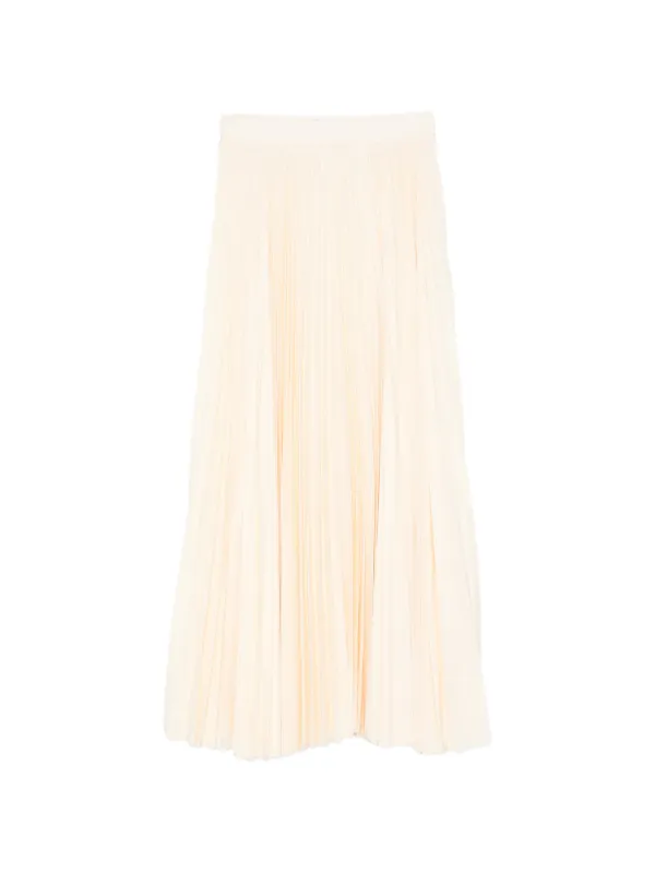 Eleventy Pleated Midi Skirt in Yellow