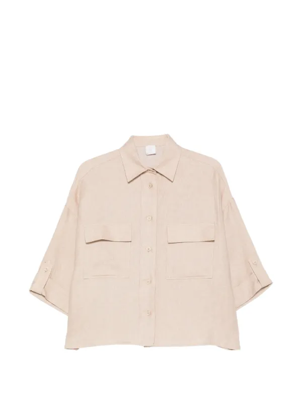 Eleventy Flap-pocket Shirt in Neutrals