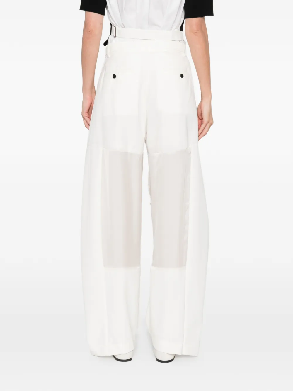 sacai Broek met ceintuur Beige