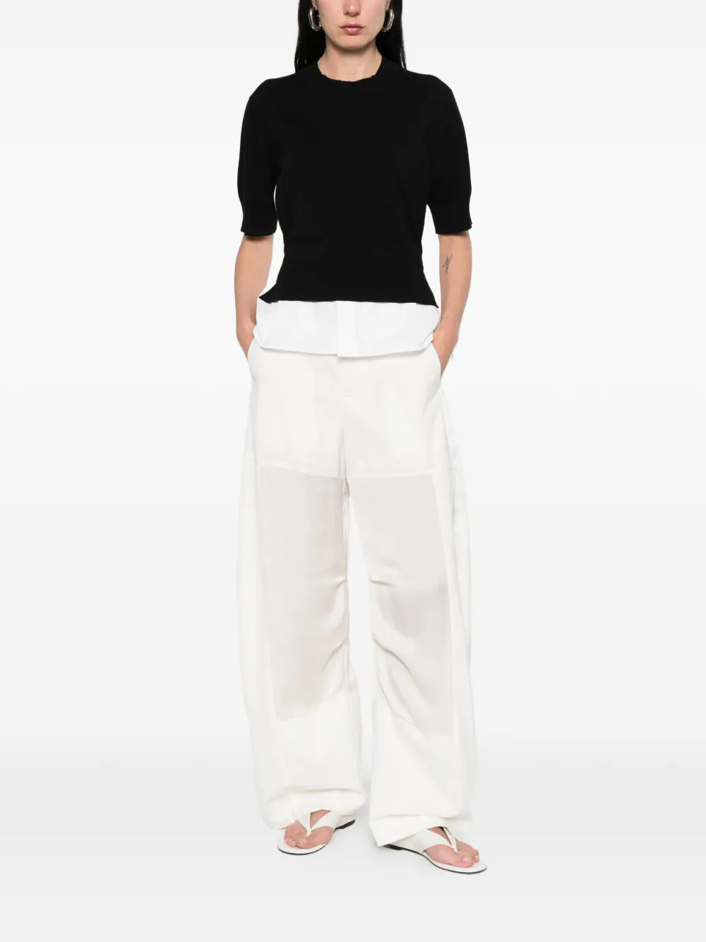 Sacai Belted Trousers - Neutrals 
