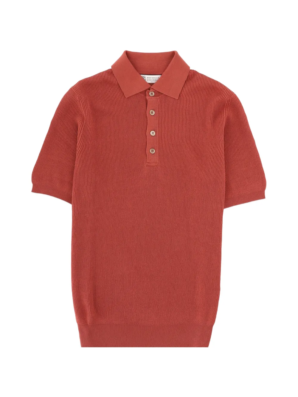 Brunello Cucinelli ribbed polo shirt - Rot