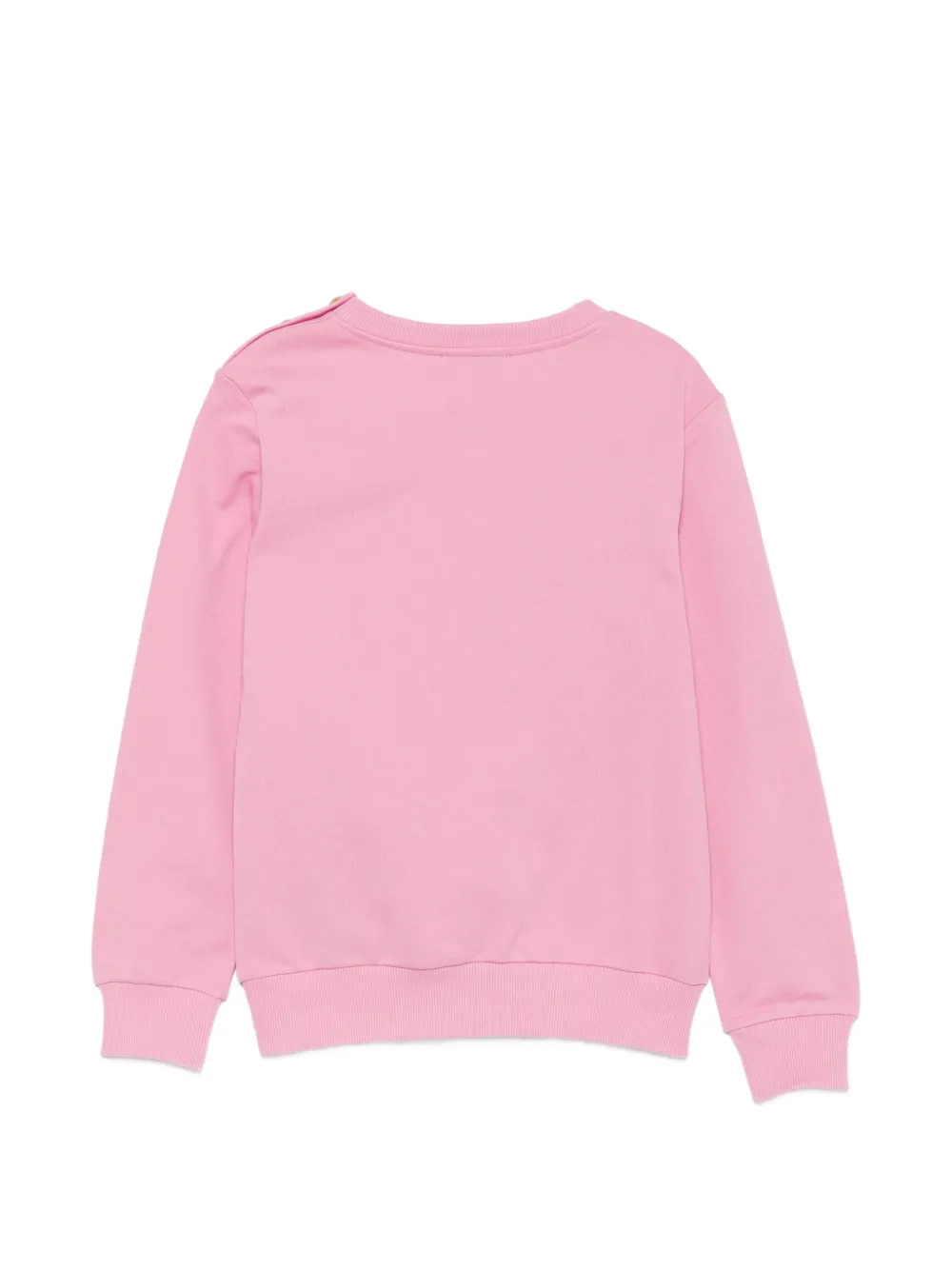 Balmain Kids Sweater met logo en knopen op de schouders Roze
