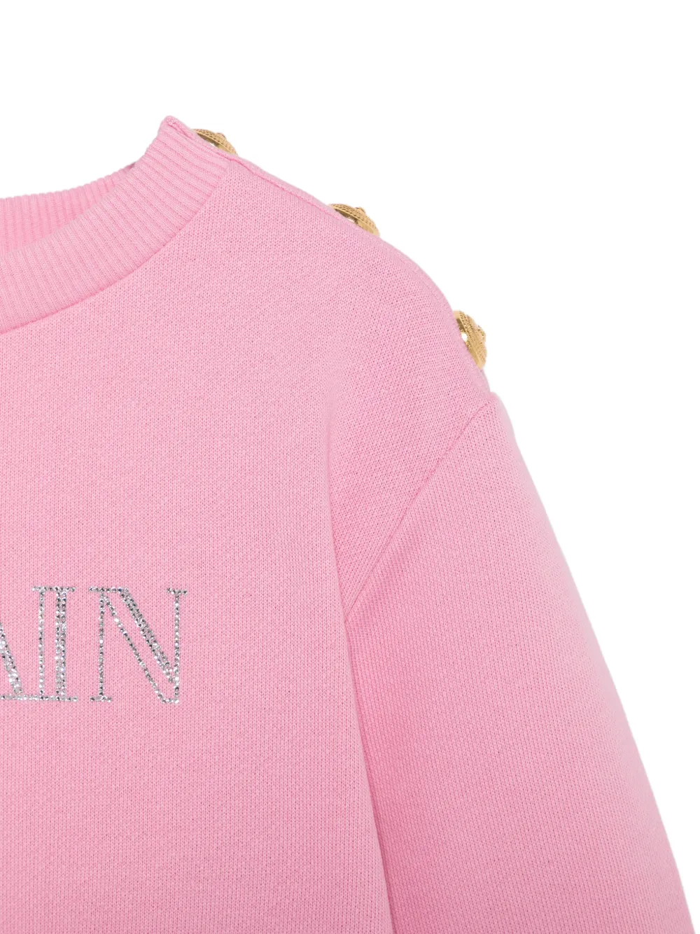 Balmain Kids Sweater met logo en knopen op de schouders Roze