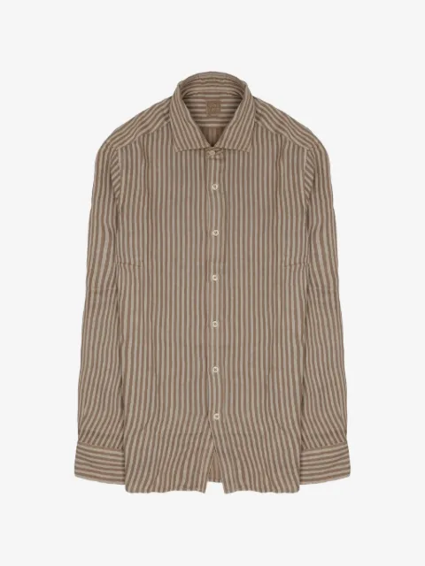 120% Lino vertical-stripe linen shirt