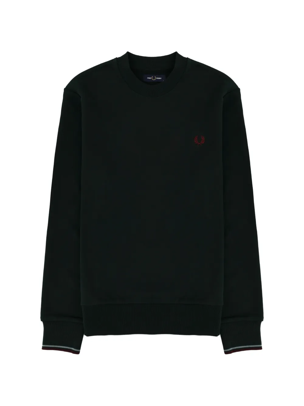 Fred Perry crew-neck logo-embroidered sweatshirt - Grün