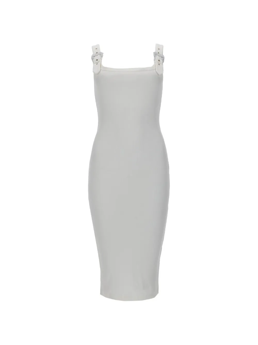 Versace Jeans Couture buckle strap midi dress - Weiß