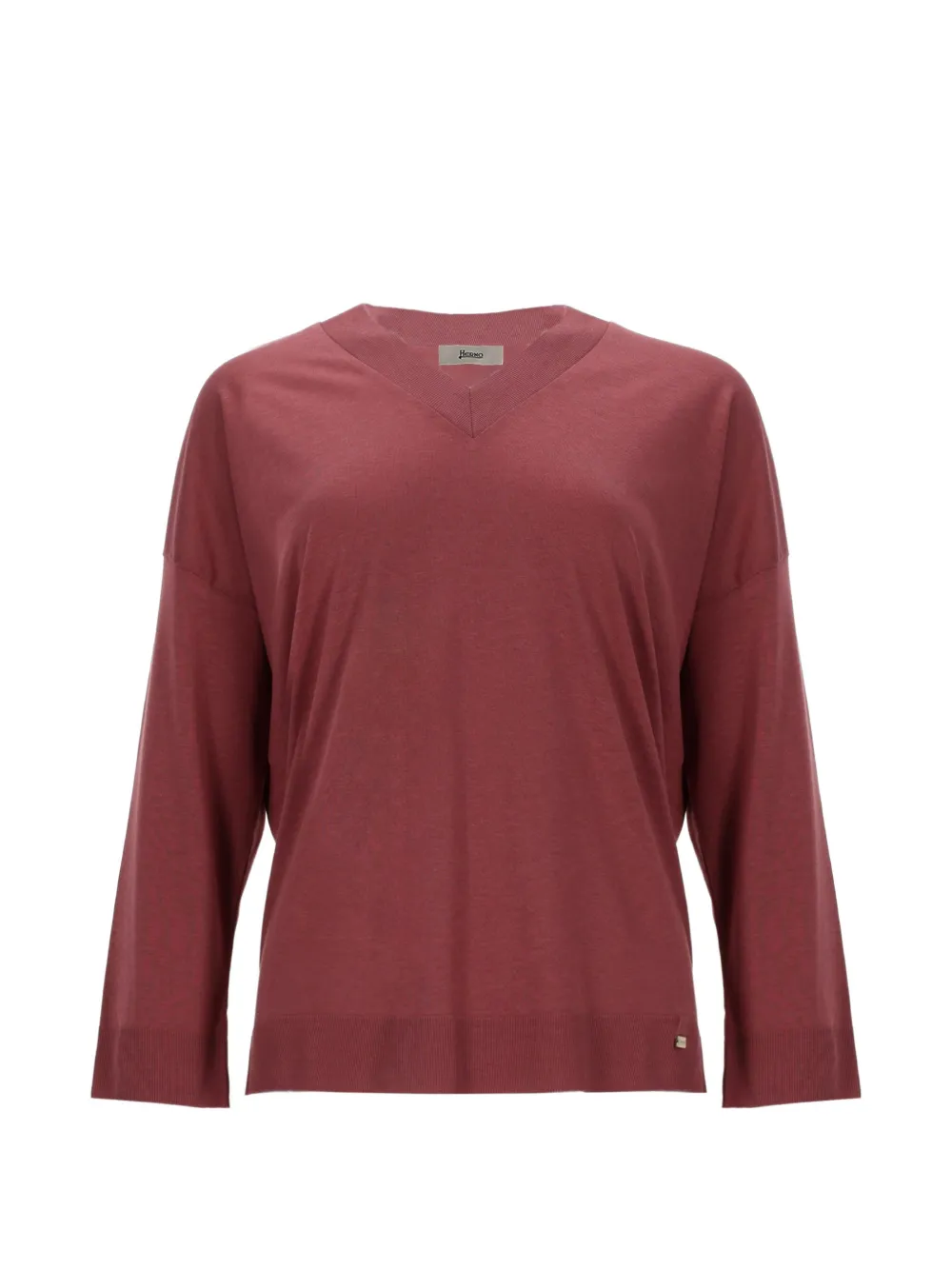 Herno V-neck T-shirt In Red