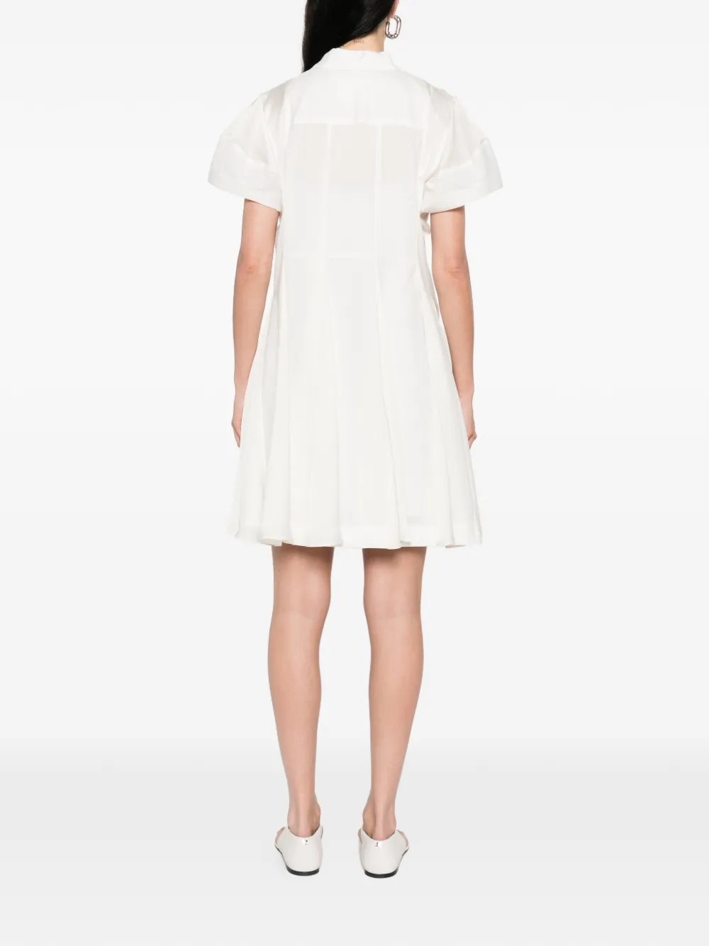sacai Mini-blousejurk met vlakken Beige