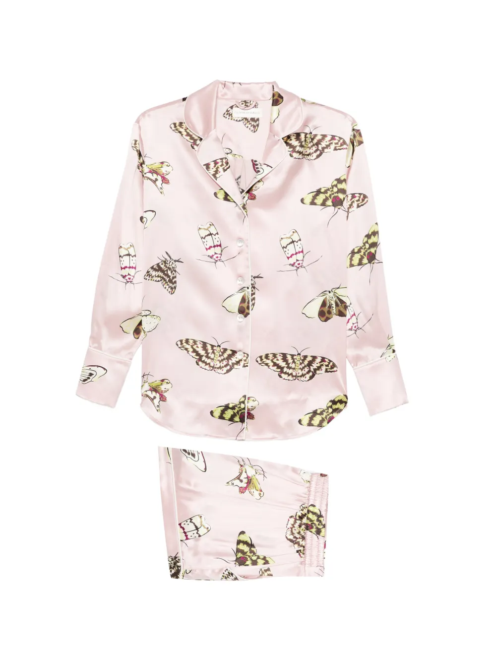 Olivia von Halle Alba Elda butterfly-print pajamas - Rosa