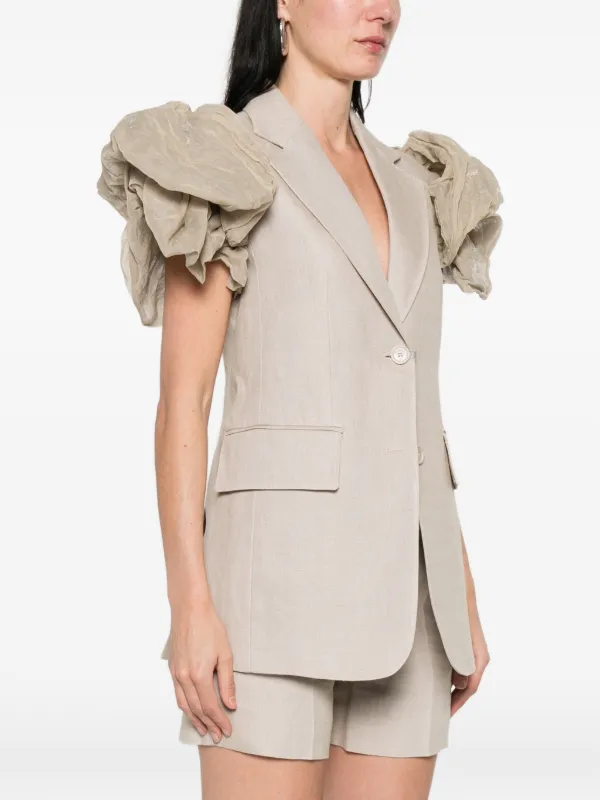トップス ECRU Rich Frill Gilet Max Mara Sabituro Ruffle Sleeve Gilet | Neutrals | FARFETCH