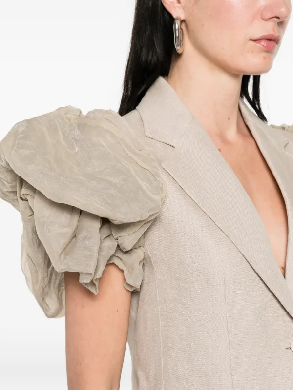 Max Mara Sabituro Ruffle Sleeve Gilet | Neutrals | FARFETCH