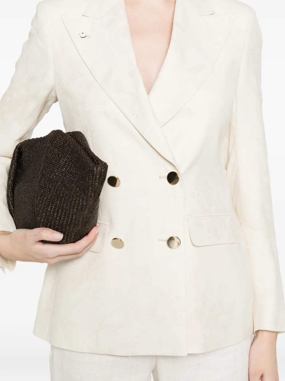 L.B.M. 1911 Elena blazer met dubbele rij knopen Beige