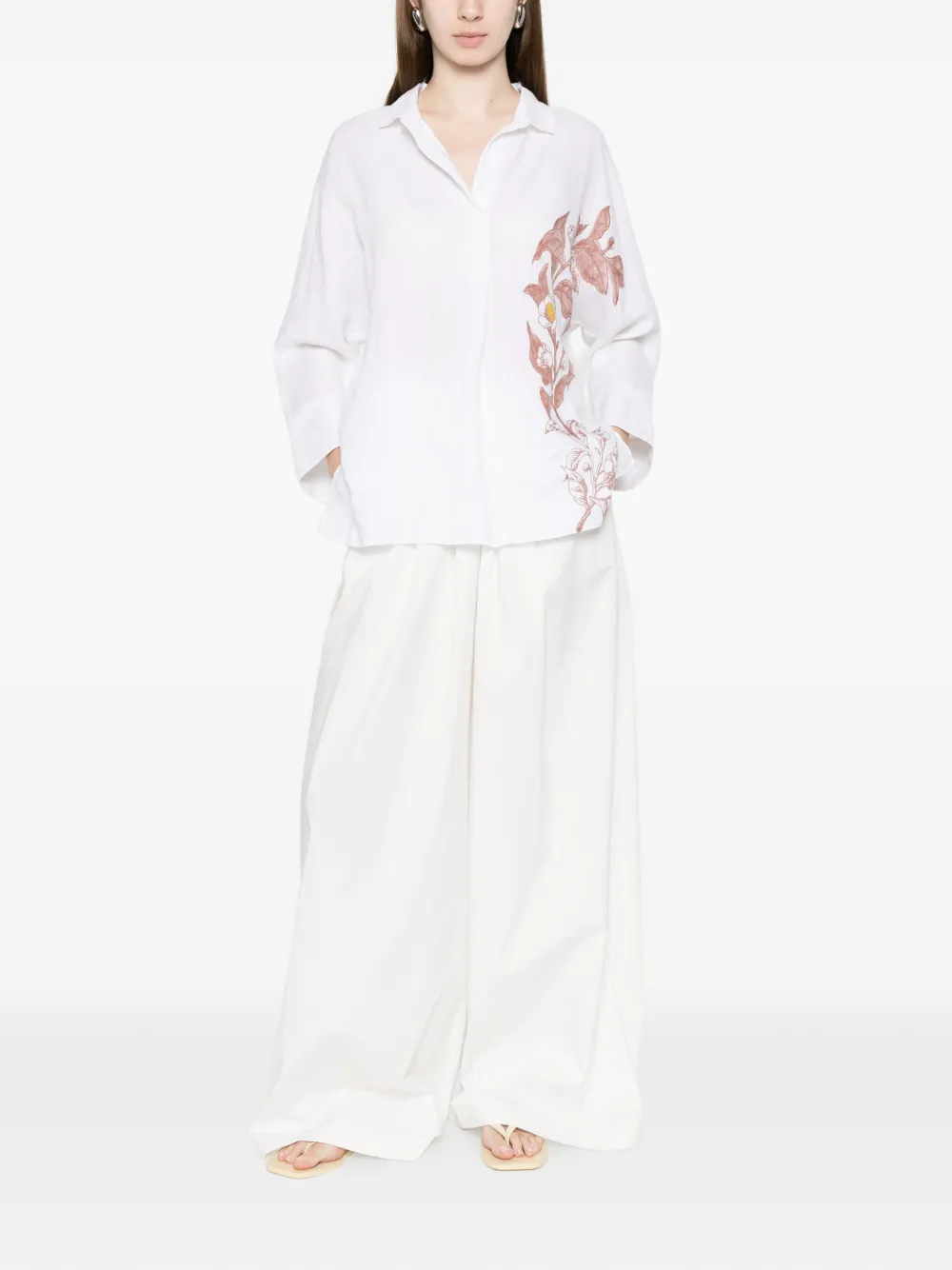  Trame Auree Floral-print Blouse - White 