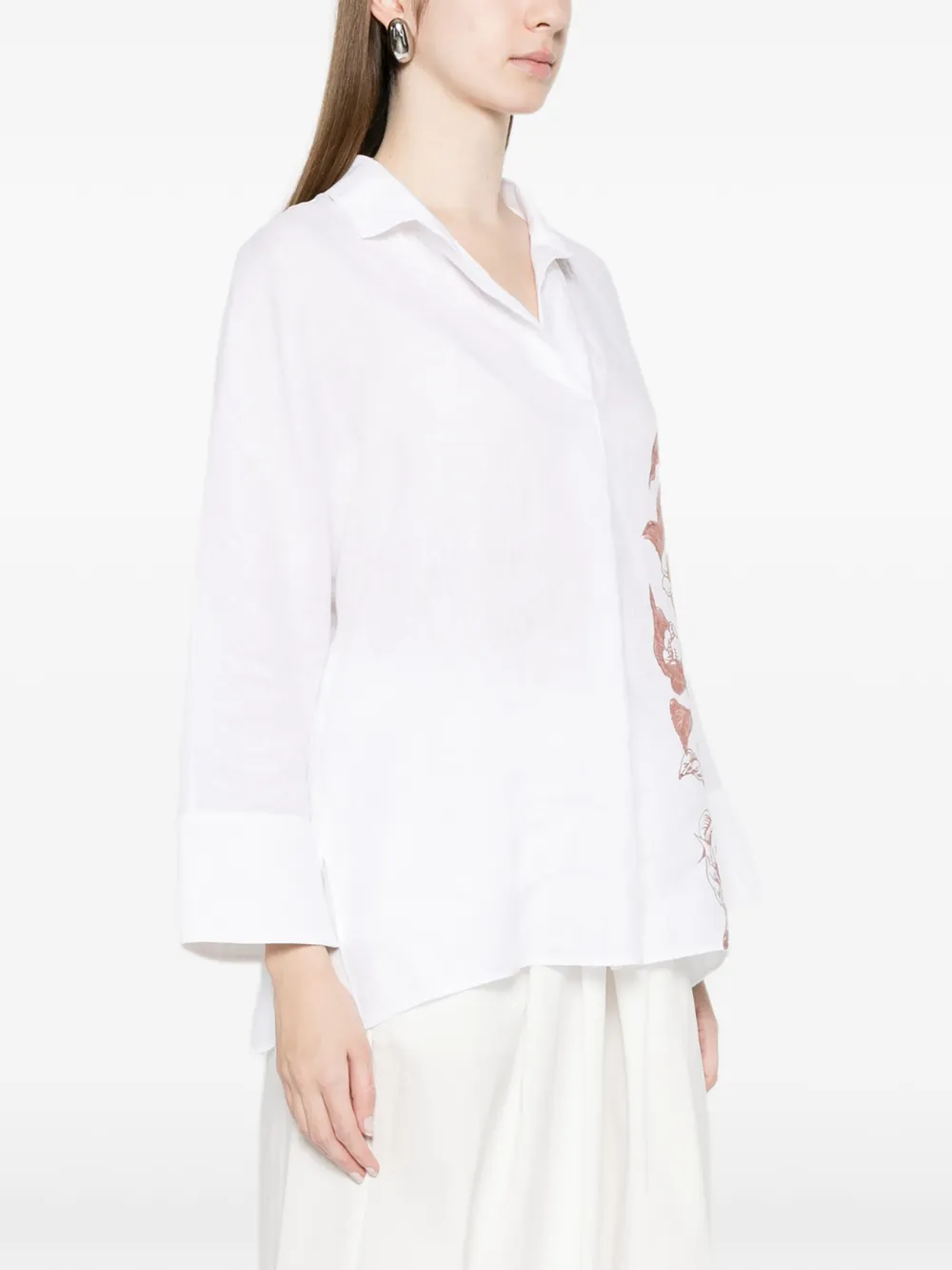  Trame Auree Floral-print Blouse - White 
