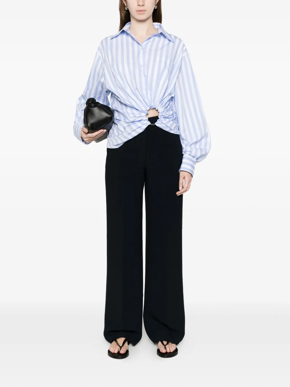  Via Masini 80 Via Salizada Straight Trousers - Blue 