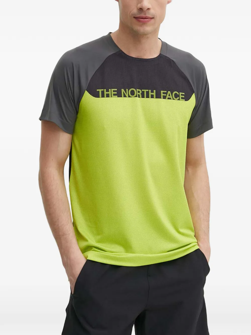 The North Face logo-print panelled T-shirt - Verde