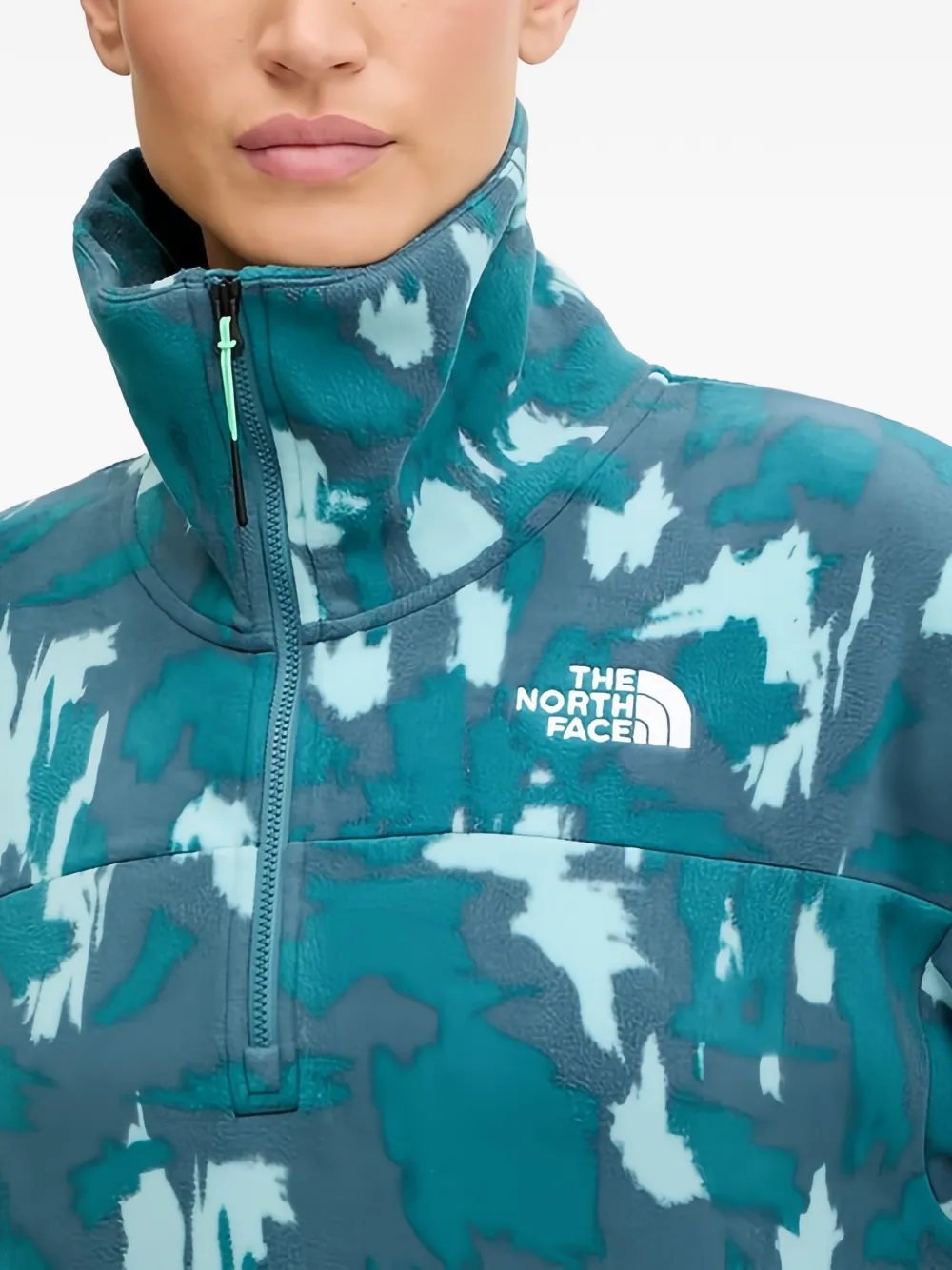 The North Face Sweater met halve rits en patroon Blauw