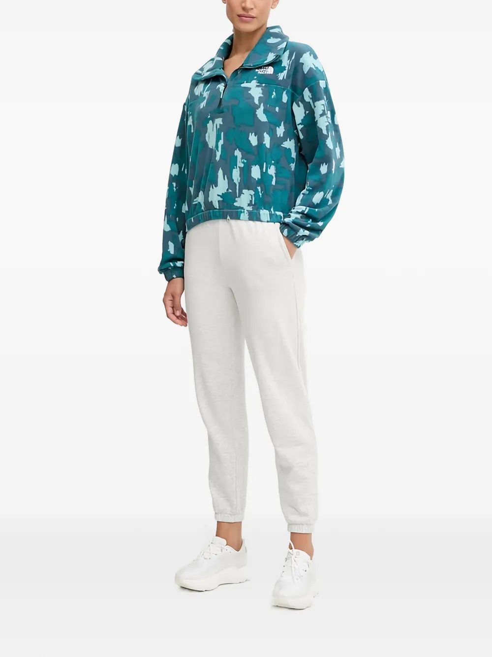 The North Face Sweater met halve rits en patroon Blauw