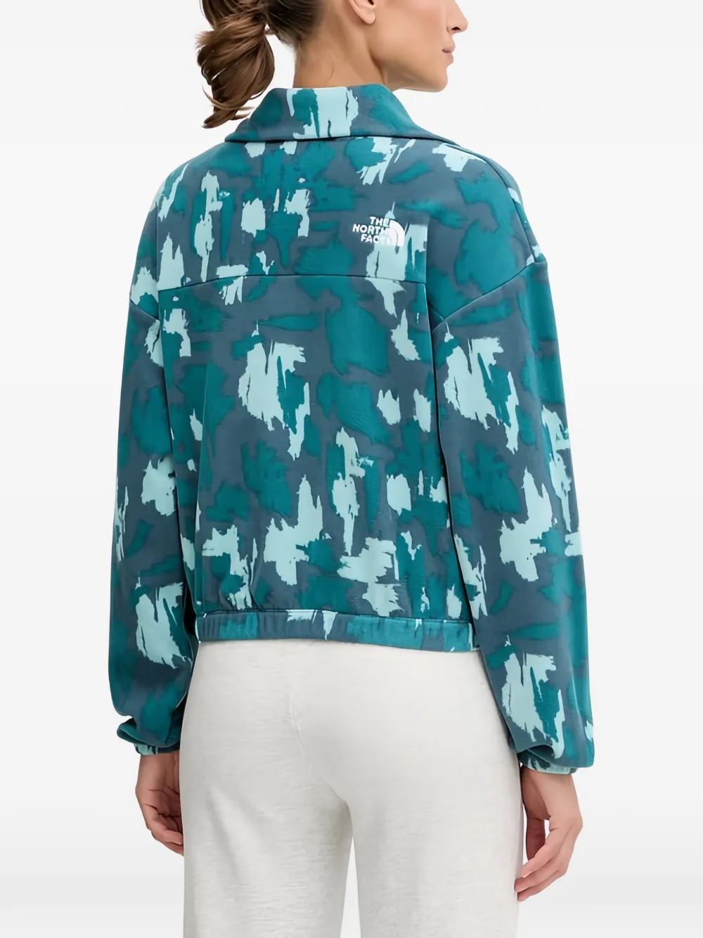 The North Face Sweater met halve rits en patroon Blauw