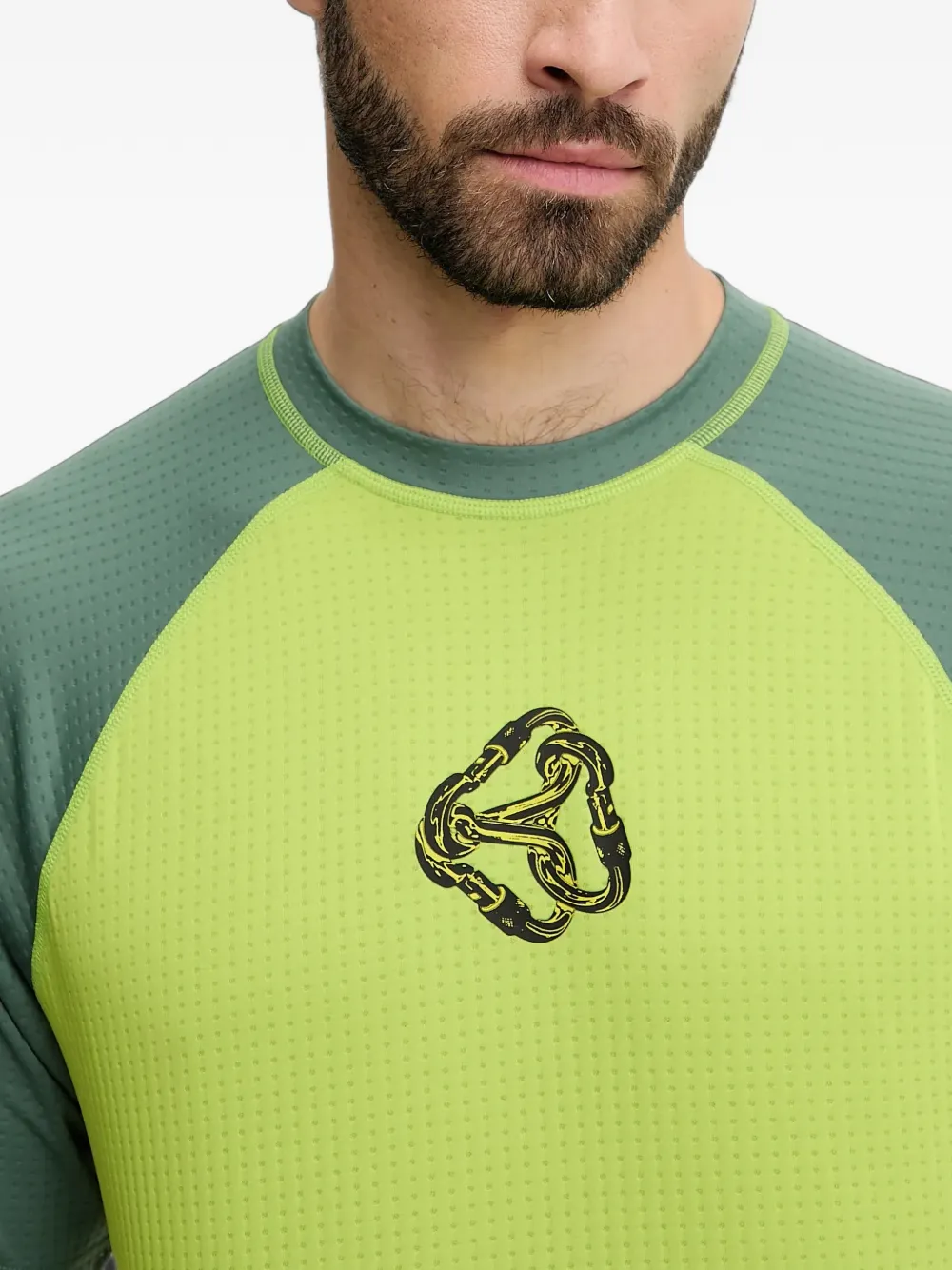 The North Face T-shirt met logoprint en raglan mouwen Groen