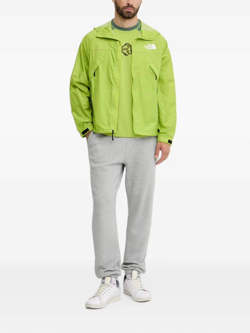 The North Face T-shirt met logoprint en raglan mouwen Groen