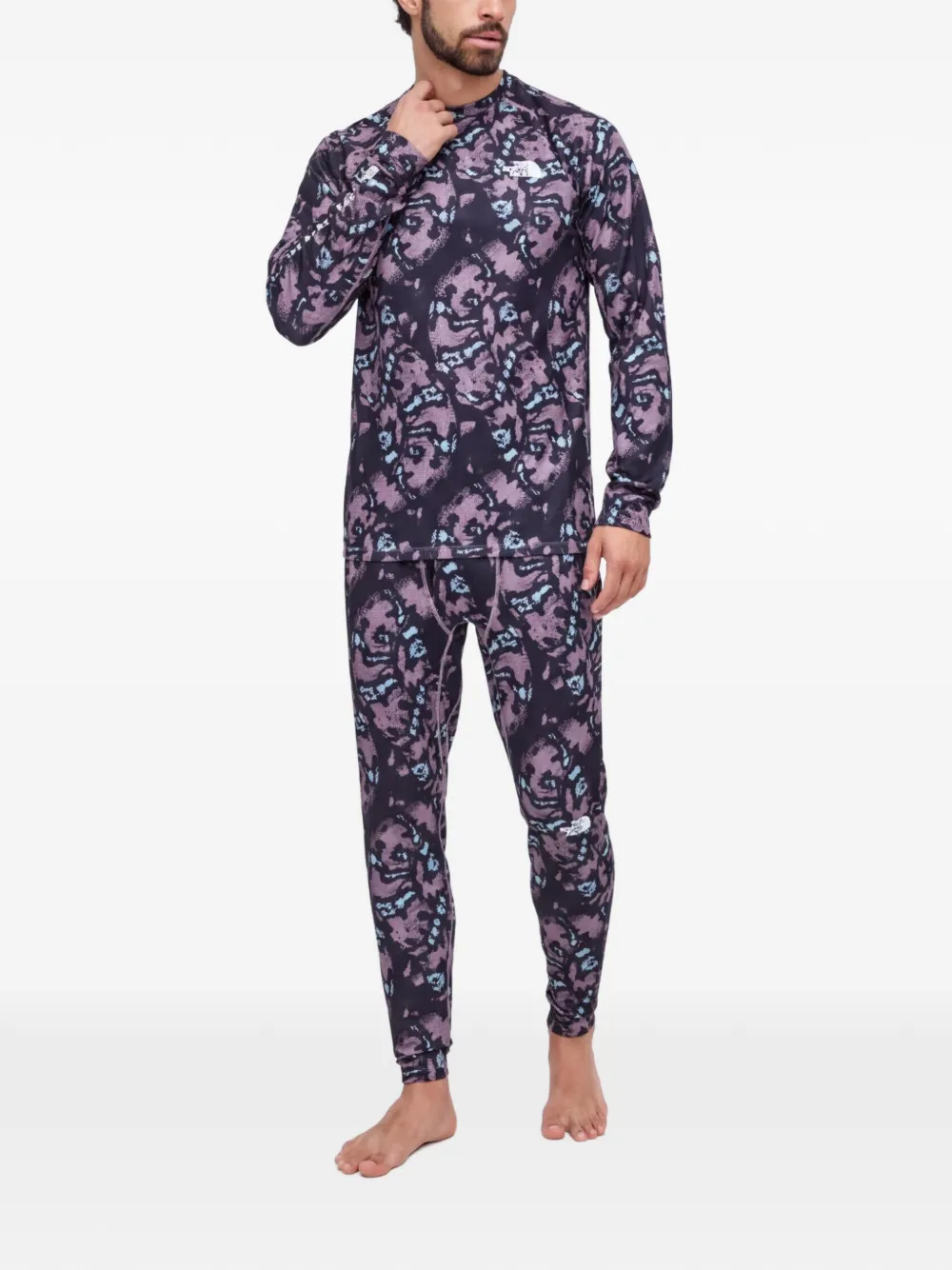 The North Face Skikleding met print en lange mouwen Zwart