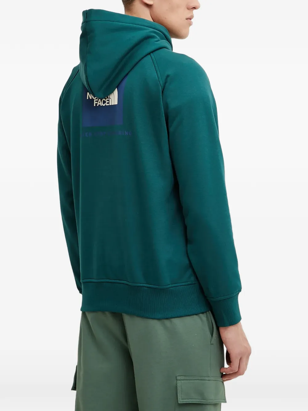 The North Face raglan-sleeve logo-print hoodie Groen