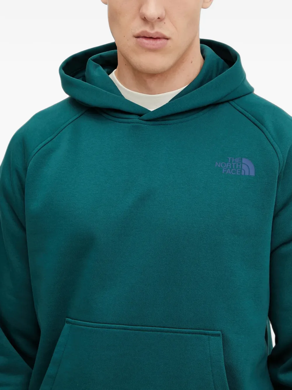 The North Face raglan-sleeve logo-print hoodie Groen