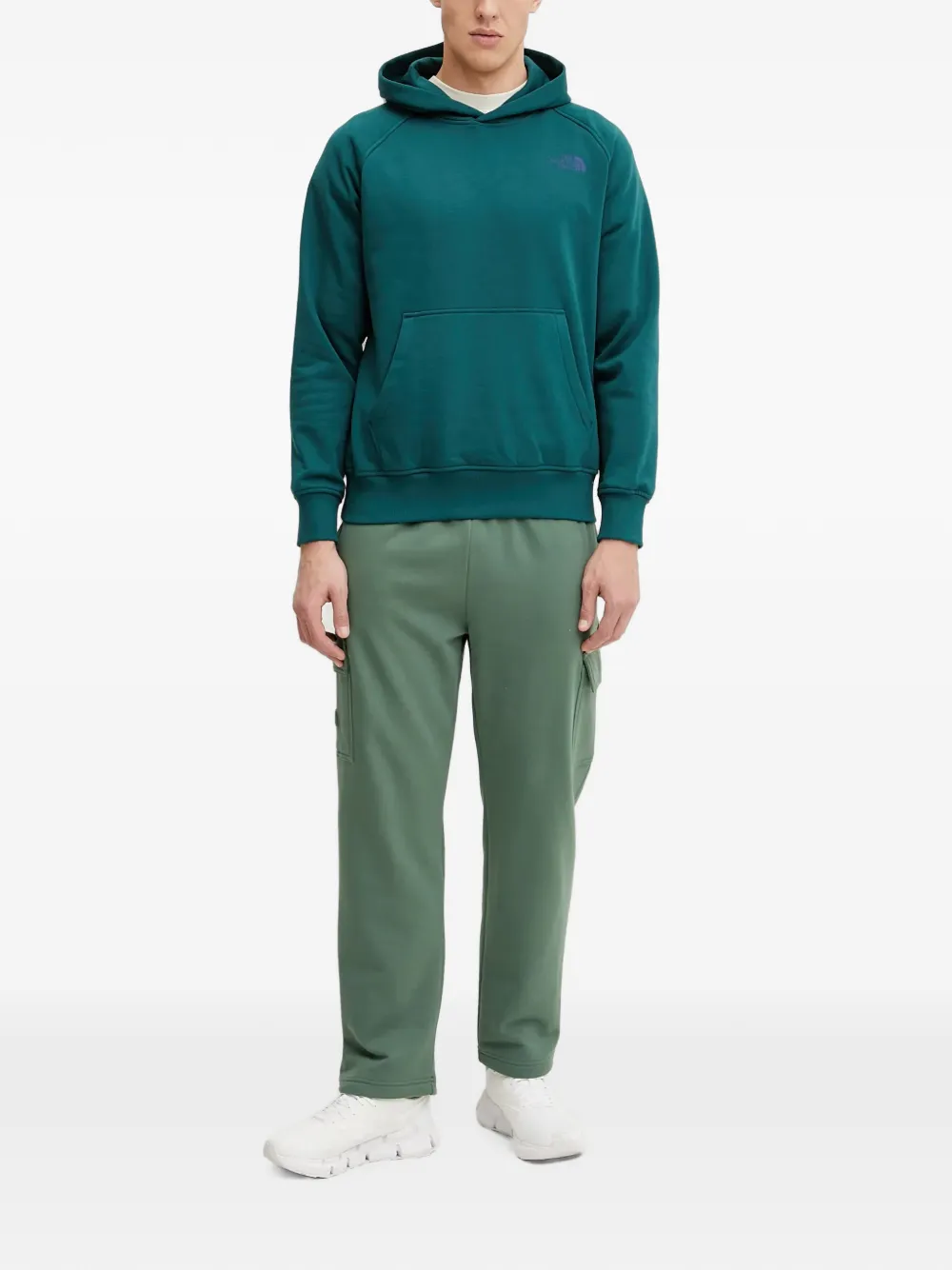 The North Face raglan-sleeve logo-print hoodie Groen