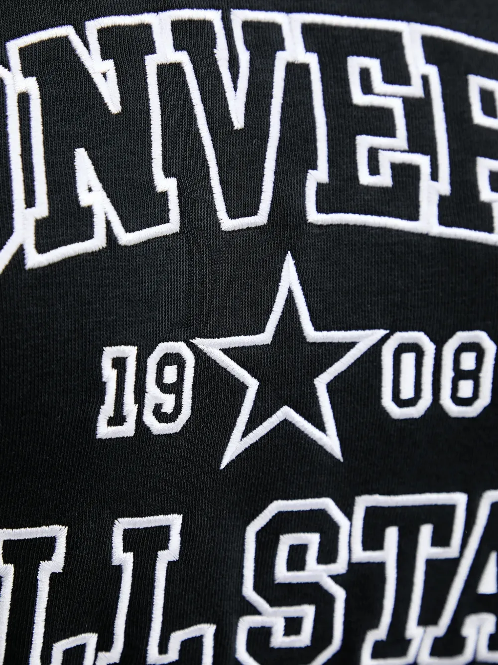 Converse logo-embroidered piping-detail sweatshirt Zwart