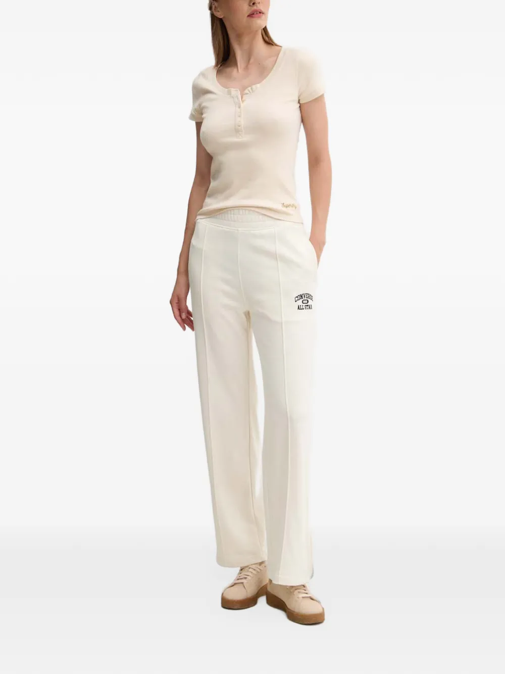 Converse logo-embroidered track pants Beige