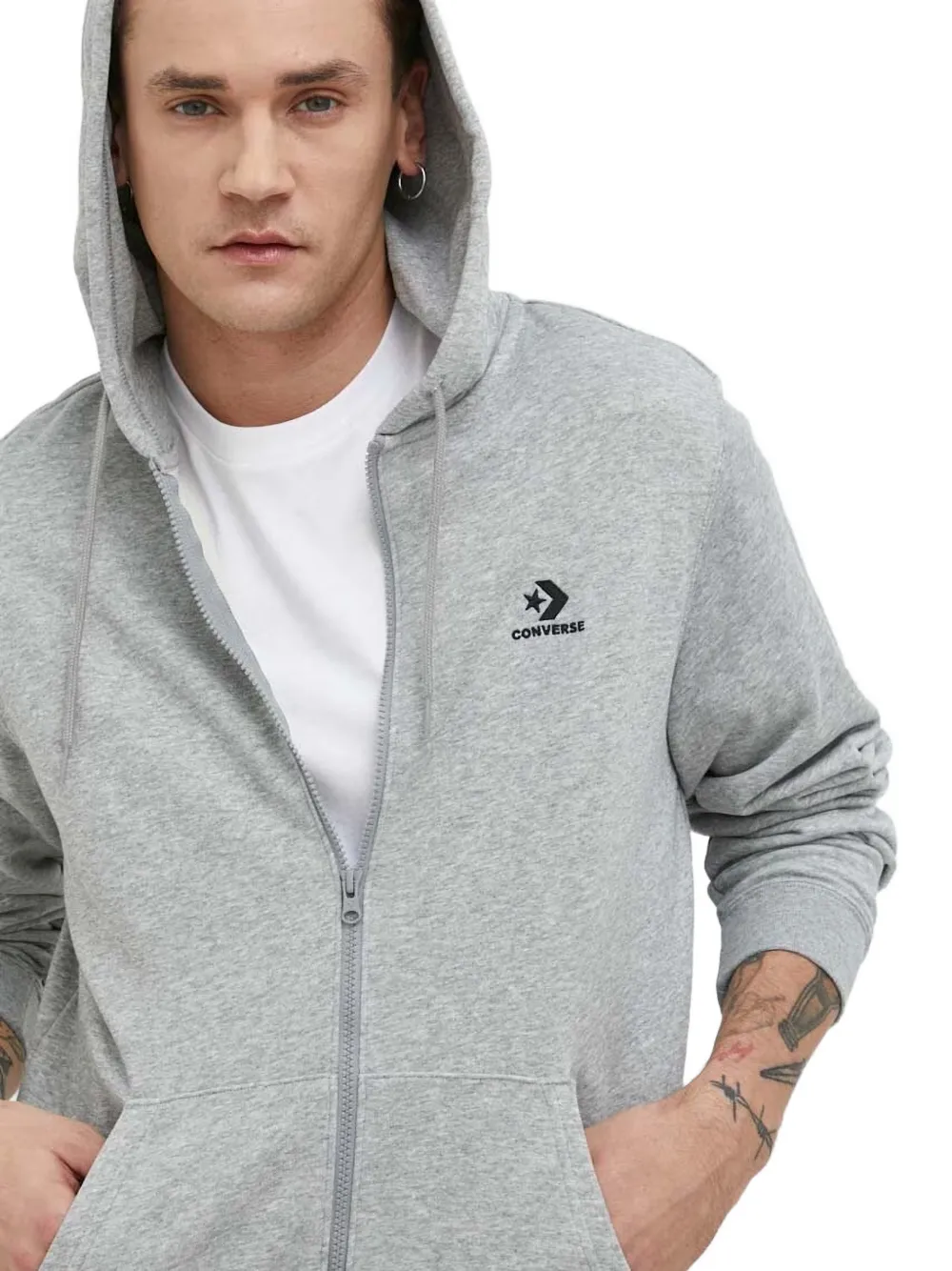 Converse Sweater met rits en capuchon Grijs