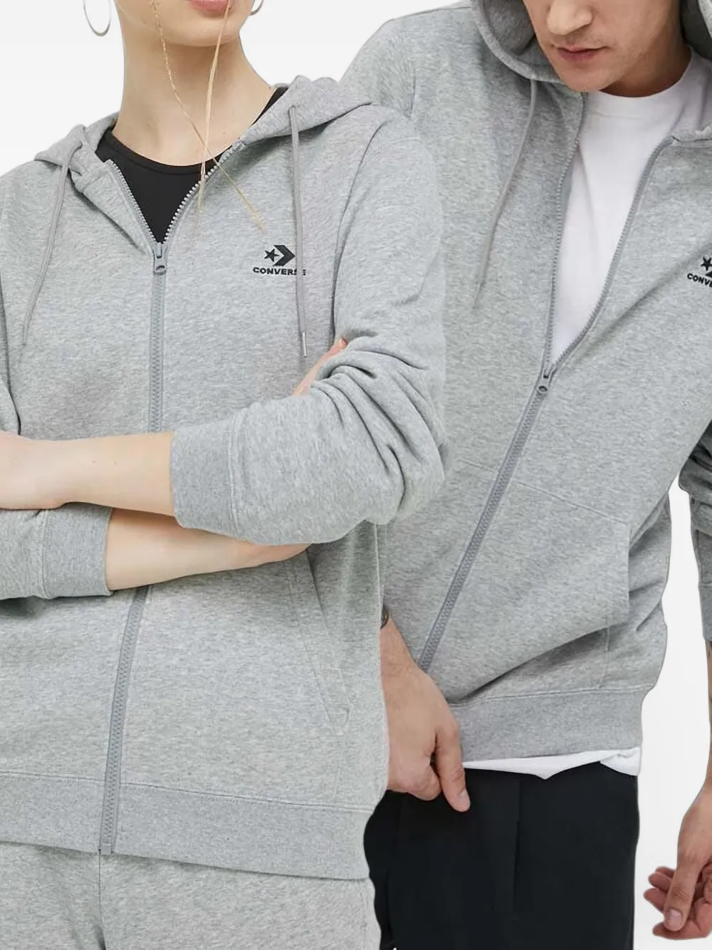 Converse Sweater met rits en capuchon Grijs