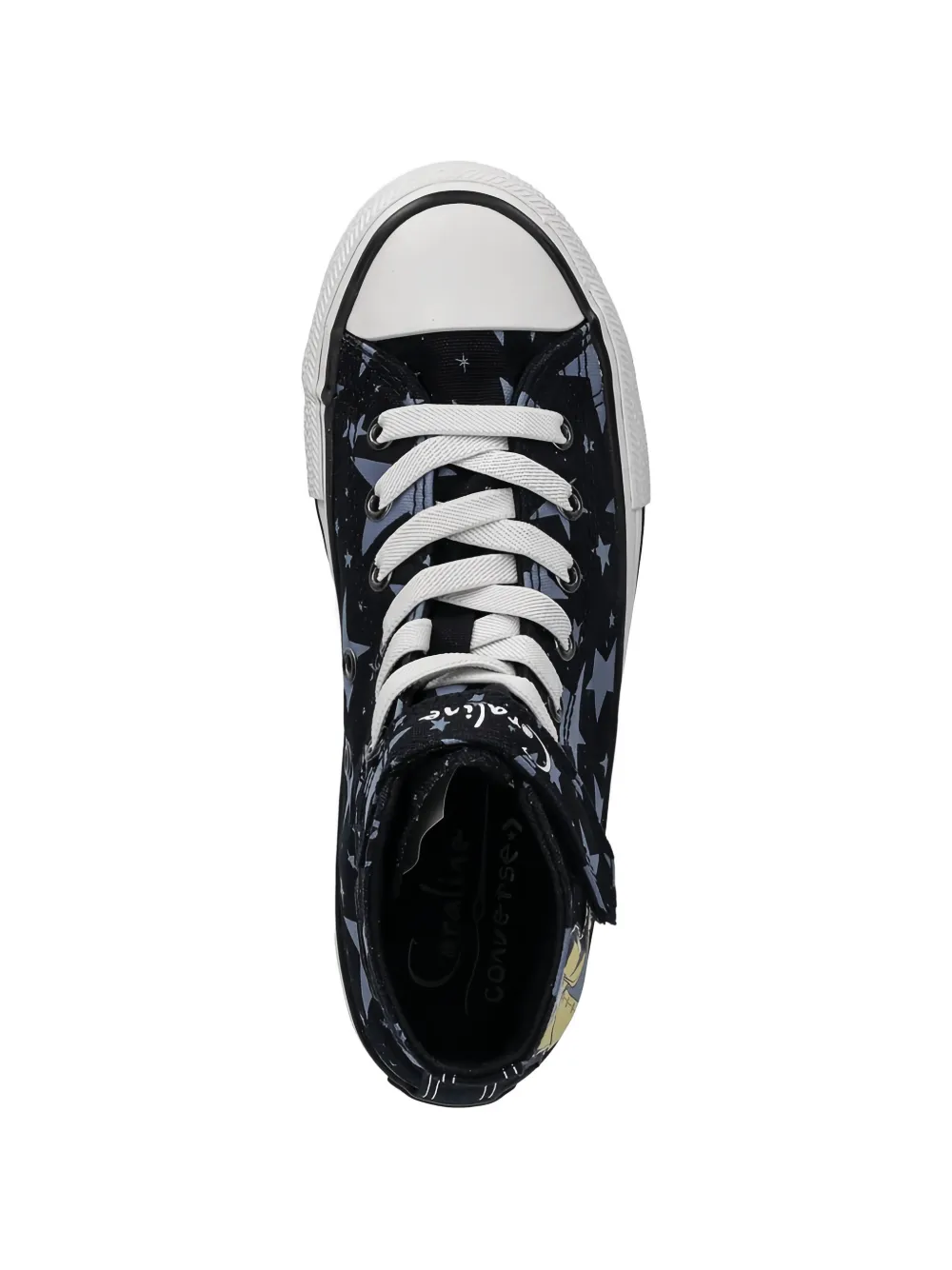Converse Kids x Coraline star button high-top sneakers Zwart