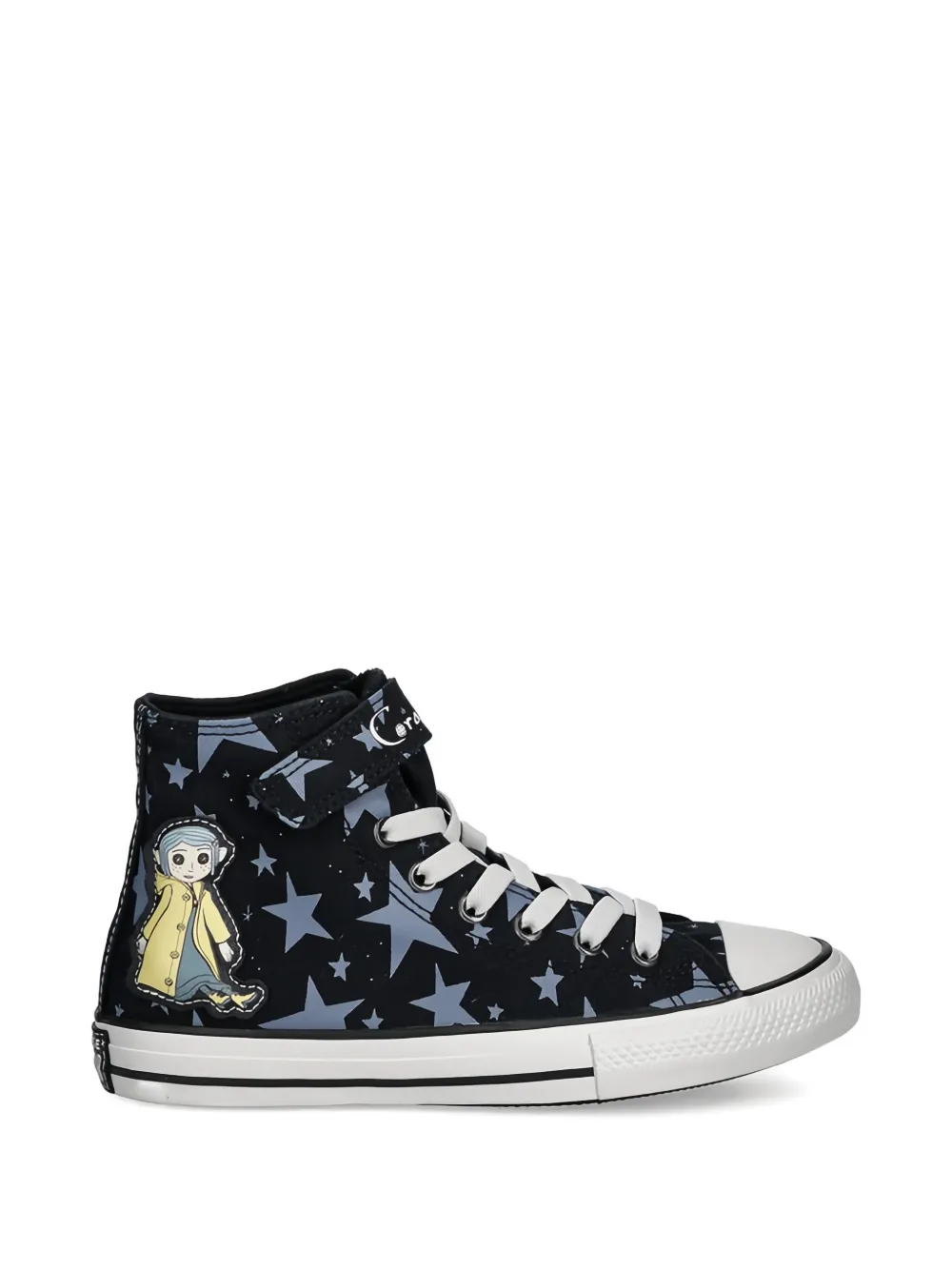 Converse Kids x Coraline star button high-top sneakers Zwart