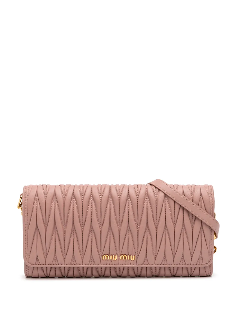 Miu Miu Pre-Owned 2010-2025 Matelasse Nappa Wallet On Chain crossbody bag - Rosa