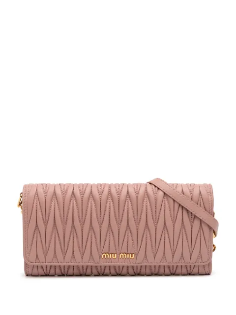 Miu Miu Pre-Owned 2010-2025 Matelasse Nappa Wallet On Chain crossbody bag