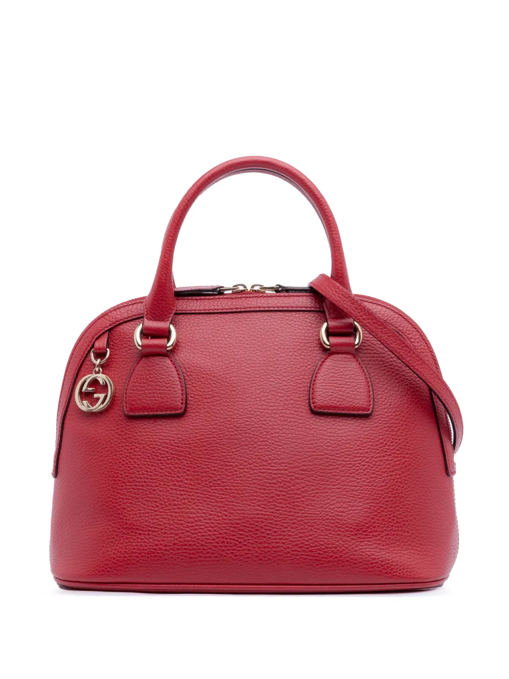 Gucci Pre-Owned 2016-2026 Small Dollar Calfskin GG Charm Dome satchel - Rosso