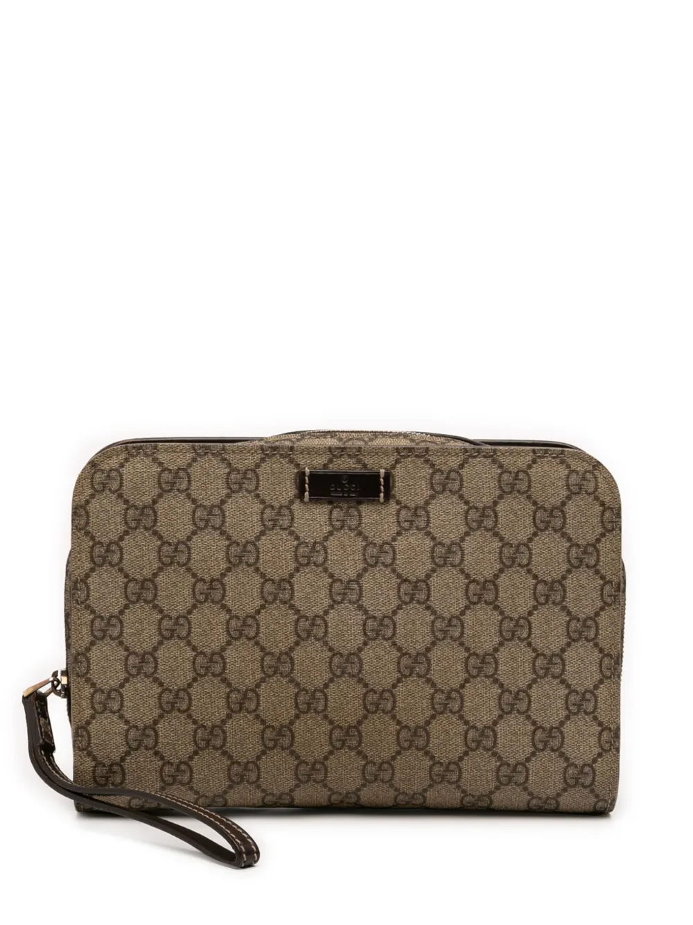 Gucci Pre-Owned 2016-2026 GG Supreme clutch bag - Marrone