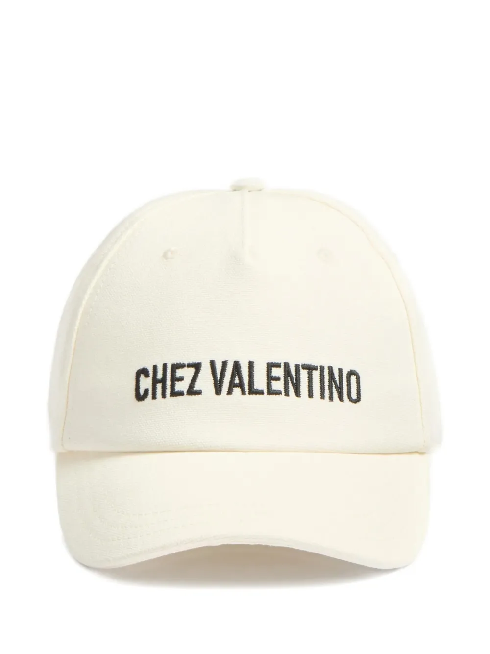 Valentino Garavani Chez Valentino Cotton Baseball Cap With Embroidery - Toni neutri