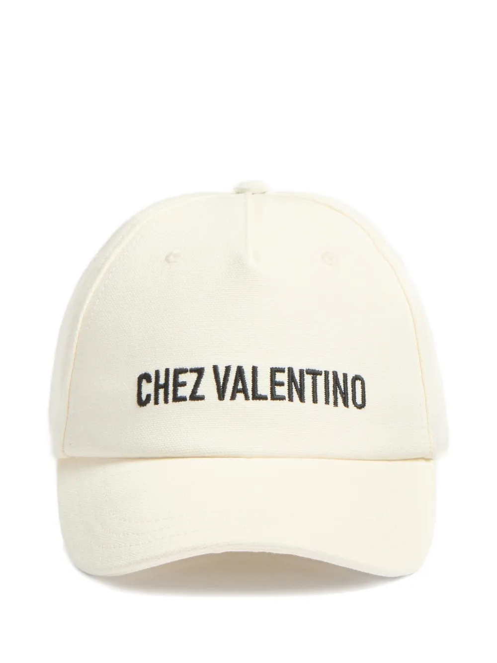 Valentino Garavani Chez Valentino Cotton Baseball Cap With Embroidery - Neutrals