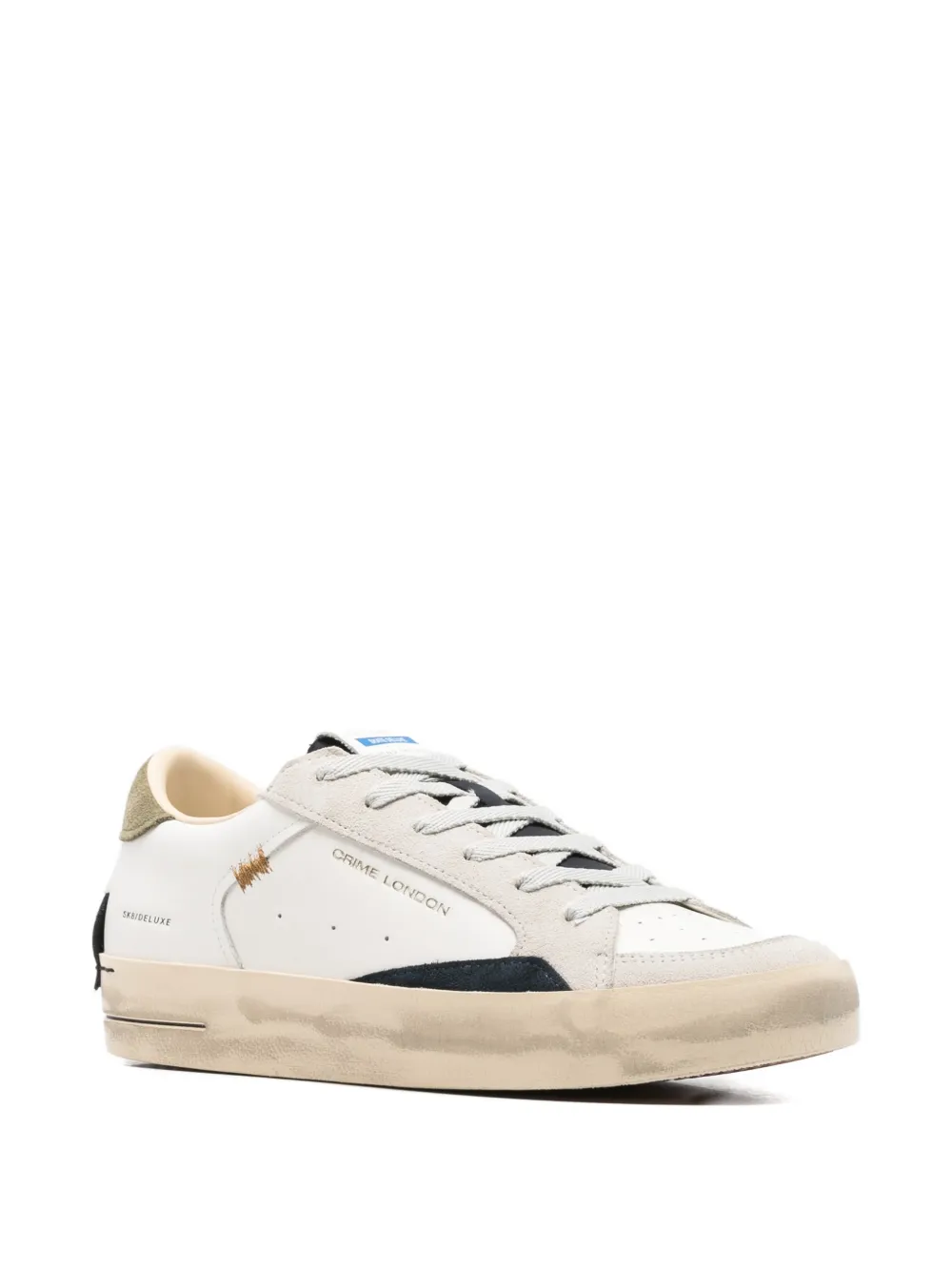 Crime London Sk8 Deluxe lace-up leather sneakers Wit