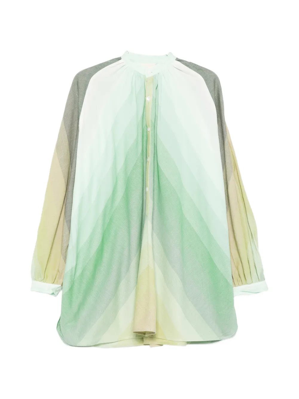 Marrakshi Life striped buttoned mini dress - Verde