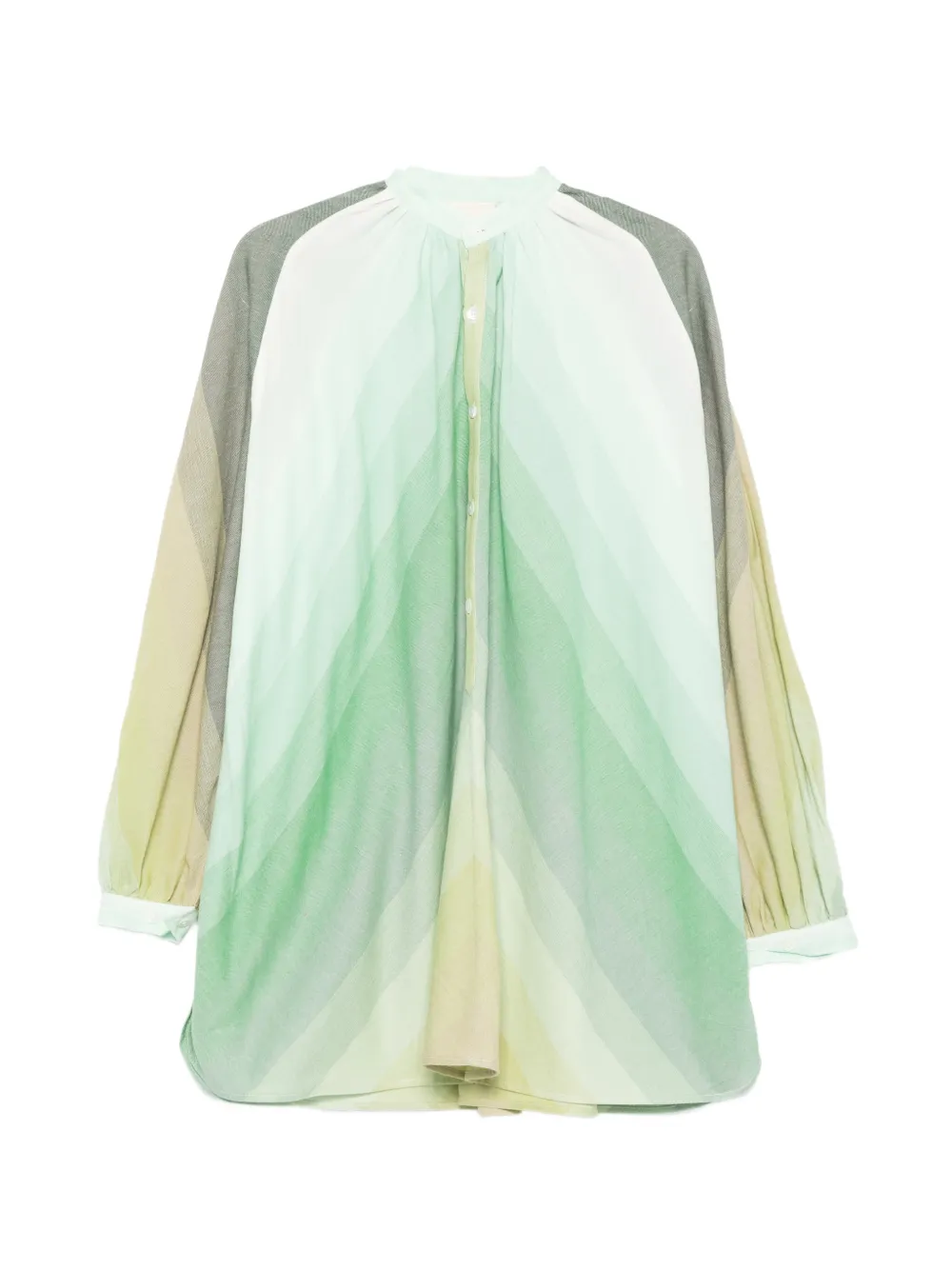 Marrakshi Life striped buttoned mini dress - Verde