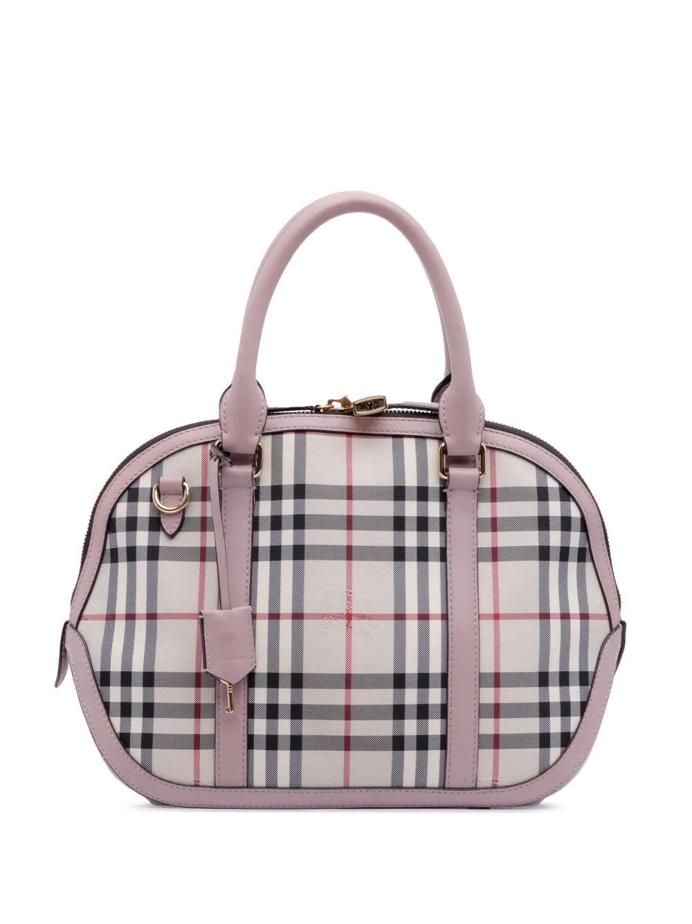 Burberry Pre-Owned 2000-2017 Small Haymarket Check Coated Canvas Orchard Bowling Bag satchel - Marrone