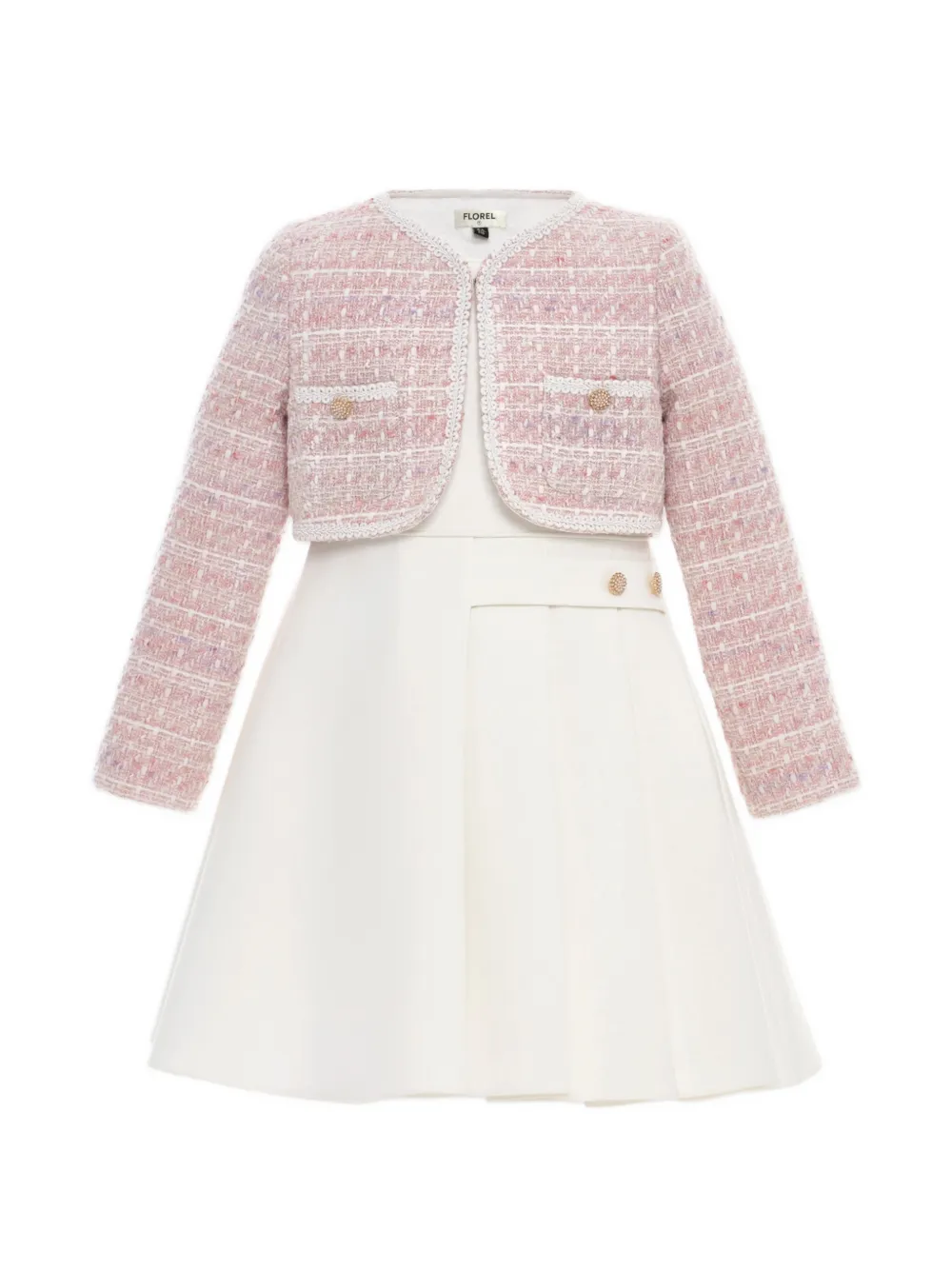 Dress & Fleur Florel pleated dress set - Neutrals
