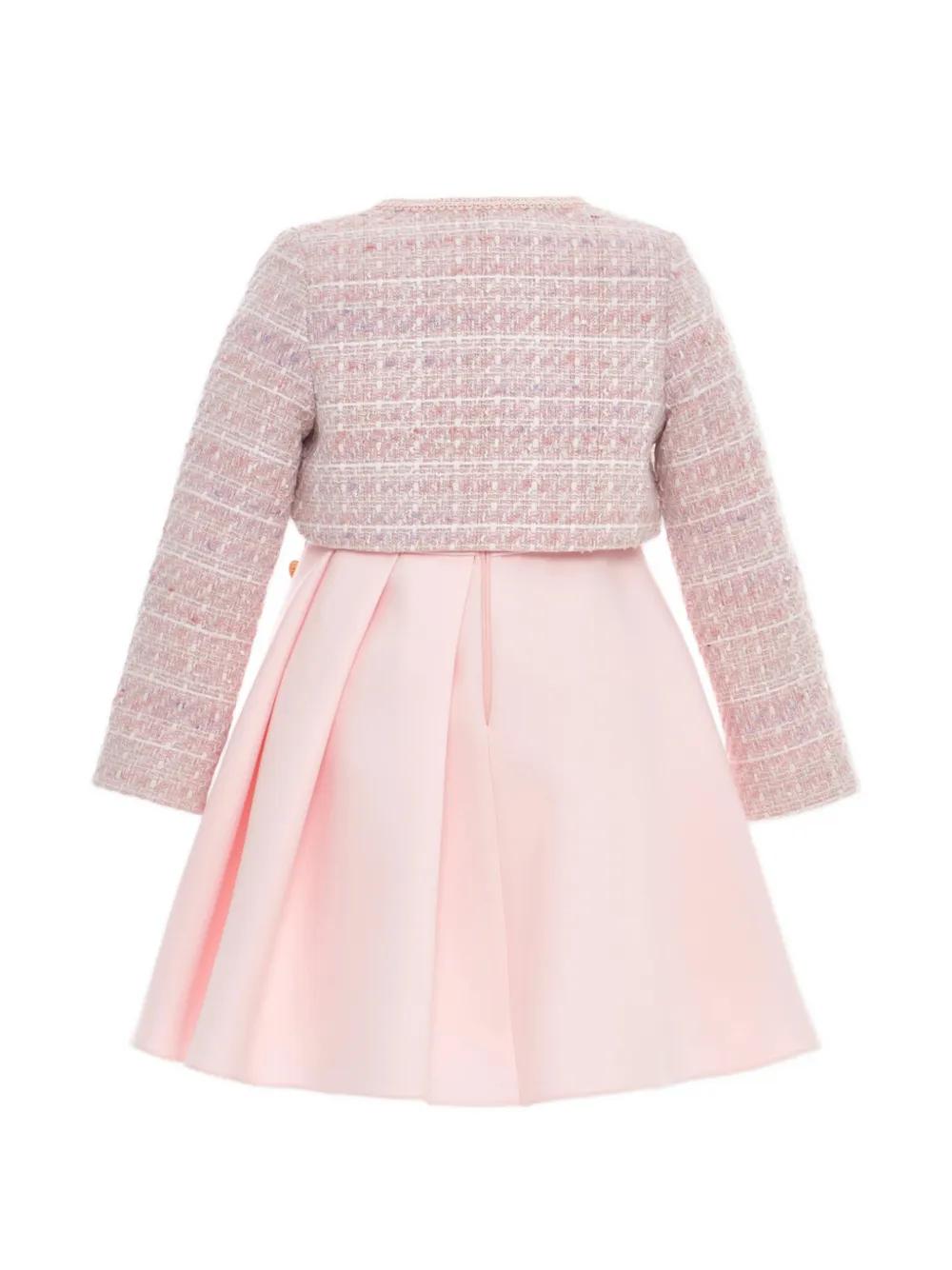 Dress & Fleur Florel tweed jurk set Roze