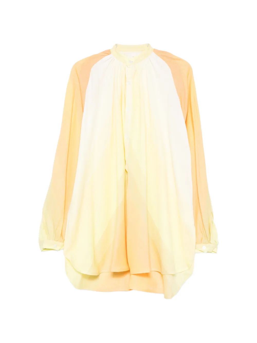 Marrakshi Life long-sleeve buttoned mini dress - Giallo