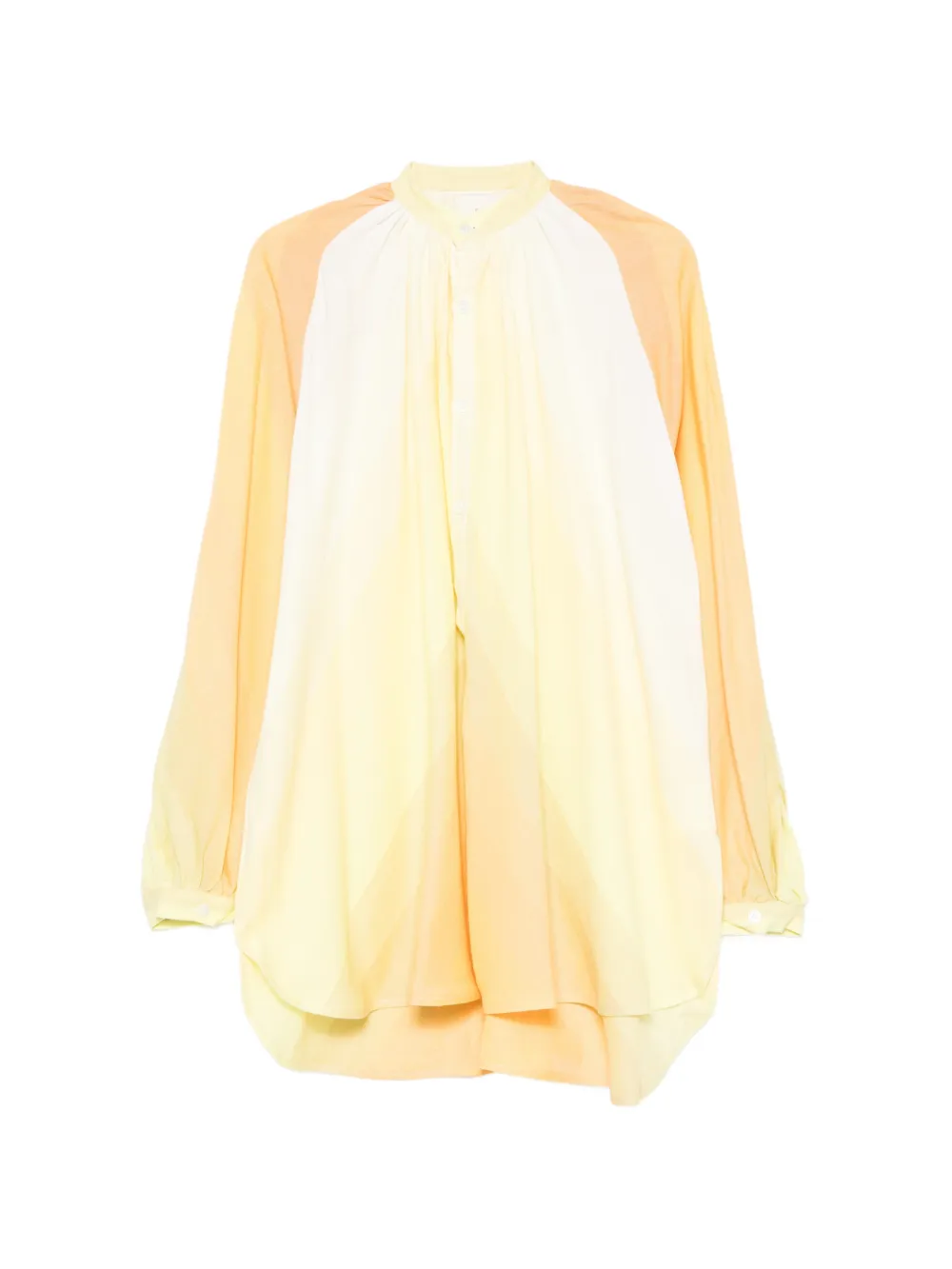 Marrakshi Life long-sleeve buttoned mini dress - Giallo